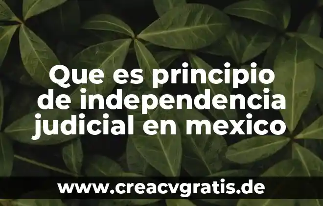 Resumen de que es el aniversario de la independencia 5 Que es principio de independencia judicial en mexico