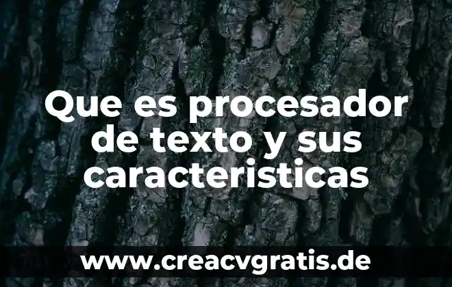 Qué es la extensión total de un texto 3 Que es procesador de texto y sus caracteristicas
