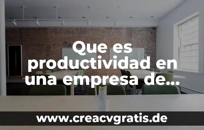 Que es un servicios en linea 3 Que es productividad en una empresa de servicios