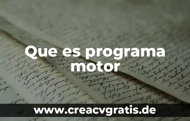 Que es la sobrecarga en un motor electrico 4 Que es programa motor