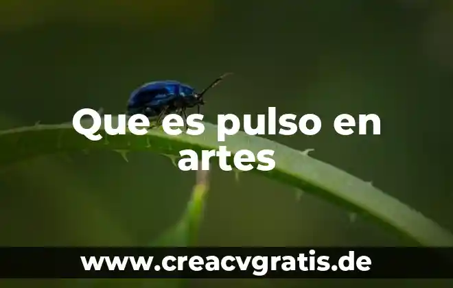 Qué es el pulso concepto para niños 5 Que es pulso en artes