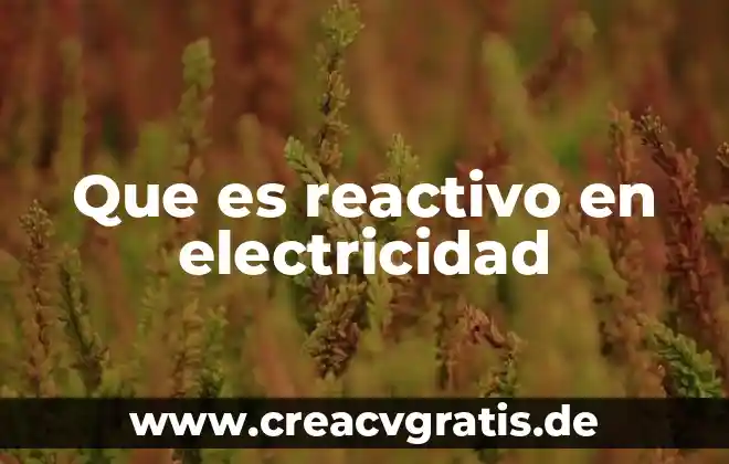 Qué es la manifestación de la electricidad 3 Que es reactivo en electricidad