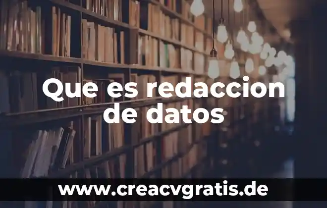 Que es un deslinde de datos 6 Que es redaccion de datos