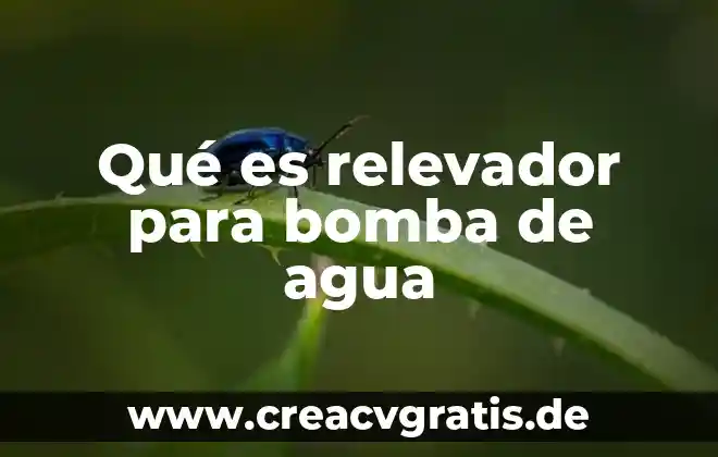 Bomba electrica de agua que es 6 Qué es relevador para bomba de agua