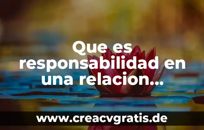 Que es una relacion afectiva yahoo 3 Que es responsabilidad en una relacion interpersonal