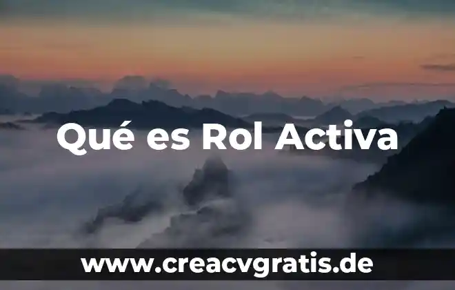 Que es una relevancia del proyecto 4 Qué es Rol Activa