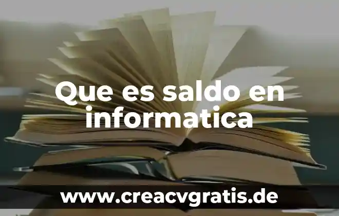 Que es saldo real en contabilidad 8 Que es saldo en informatica