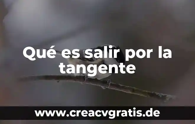 Que es salir de la matrix 6 Qué es salir por la tangente
