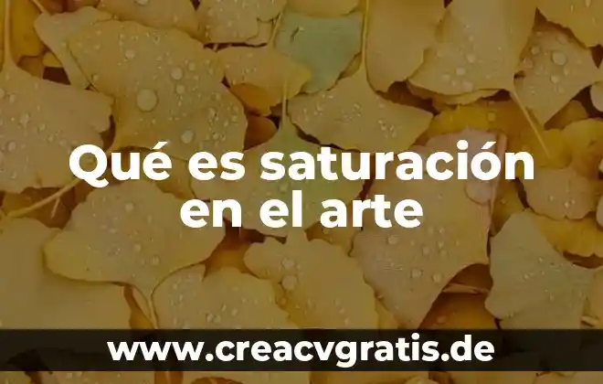 Qué es saturación de oxígeno en el agua 4 Qué es saturación en el arte