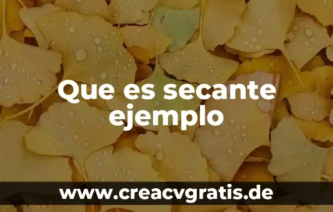 5W más 1H que es y ejemplo 8 Que es secante ejemplo