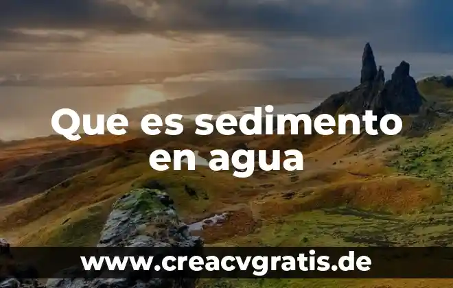 Agua de soda que es 4 Que es sedimento en agua