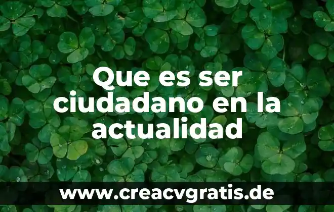 Que es ser un ciudadano en un mundo globalizado 8 Que es ser ciudadano en la actualidad