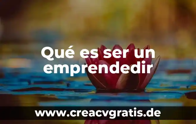 Qué es ser bilis negra 6 Qué es ser un emprendedir