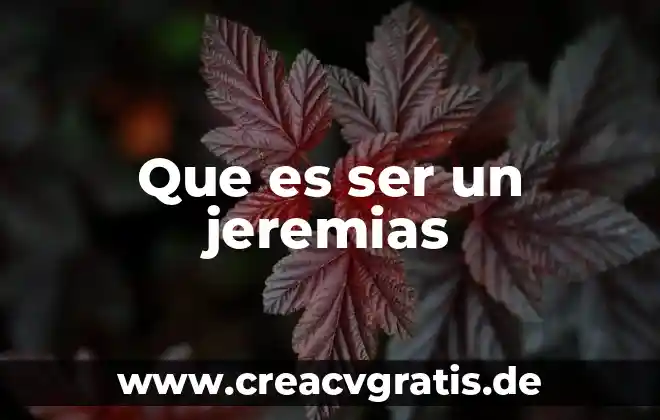 Que es ser economico administrativo 5 Que es ser un jeremias