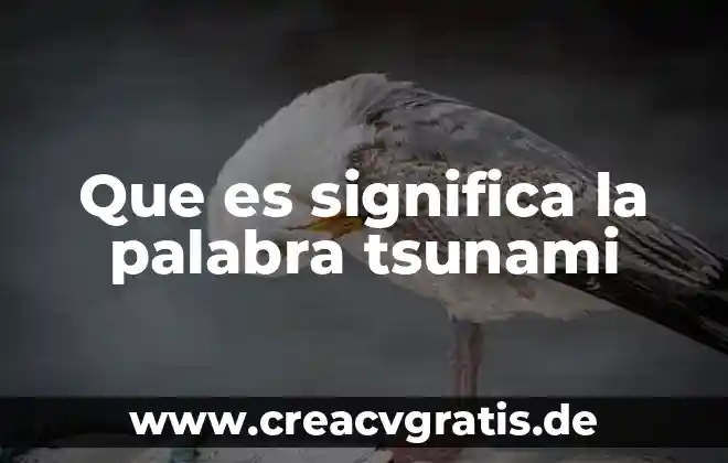 Qué es significa ancestro común 4 Que es significa la palabra tsunami