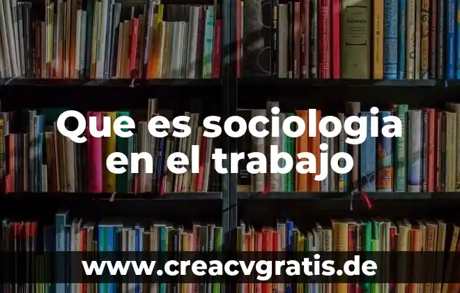 Qué es el hombre en sociología 3 Que es sociologia en el trabajo