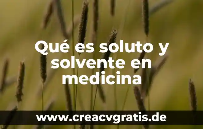 Api medicina que es 6 Qué es soluto y solvente en medicina