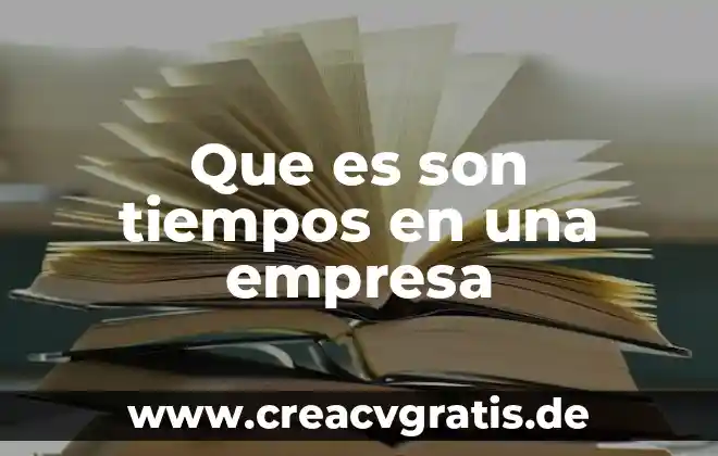 Que es valor indicardor dentro de una empresa 8 Que es son tiempos en una empresa