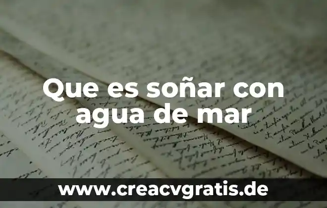 Que es soñar con lodo agua sucia 5 Que es soñar con agua de mar