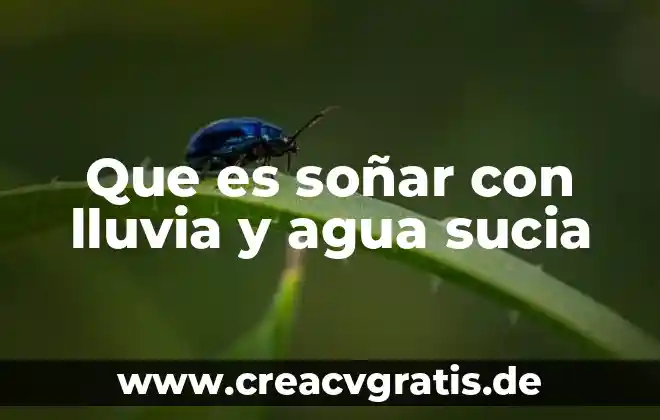 Que es soñar con lodo agua sucia 8 Que es soñar con lluvia y agua sucia
