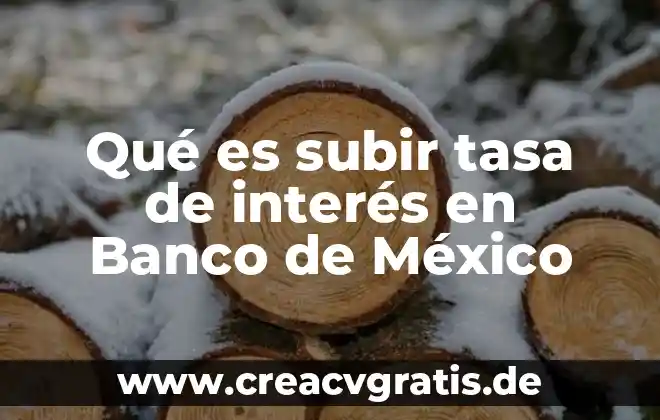 Que es tasa de interes y tipos 4 Qué es subir tasa de interés en Banco de México