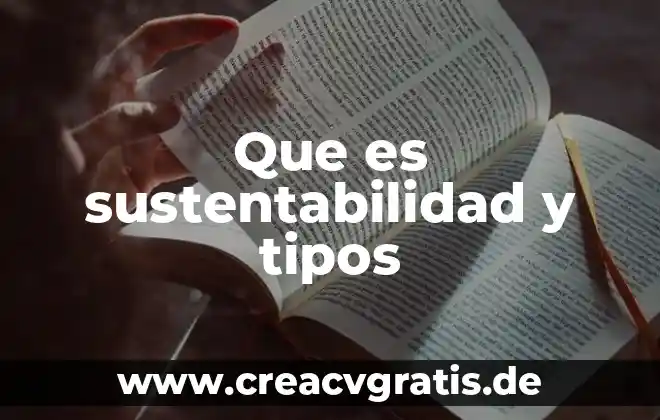 Articulo que es la sustentabilidad 8 Que es sustentabilidad y tipos