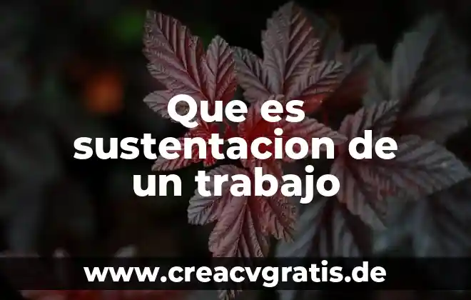 Que es el trabajo abstracto 3 Que es sustentacion de un trabajo
