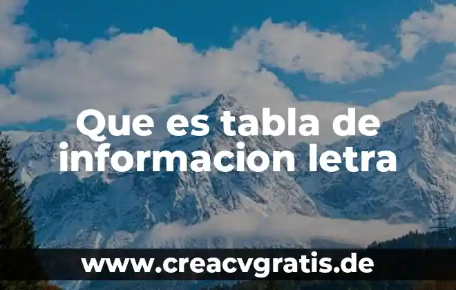 Que es una tabla de rugosidad 3 Que es tabla de informacion letra