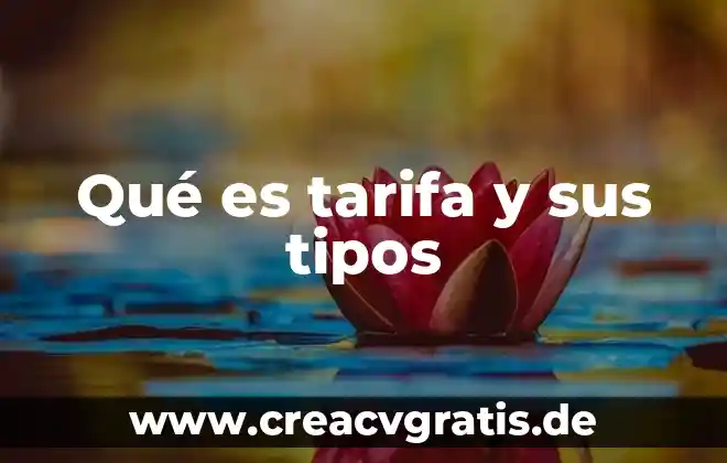 Que es la natacion y tipos de natacion 4 Qué es tarifa y sus tipos