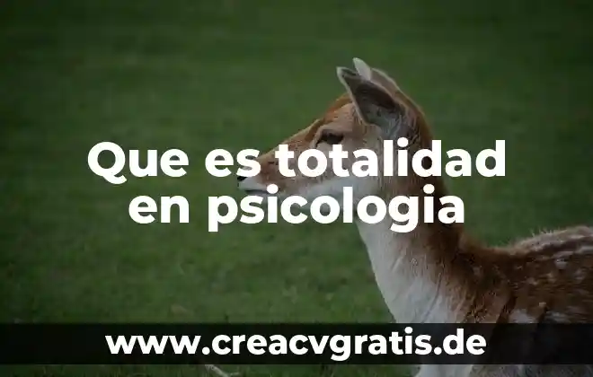 Px que es en psicología 5 Que es totalidad en psicologia