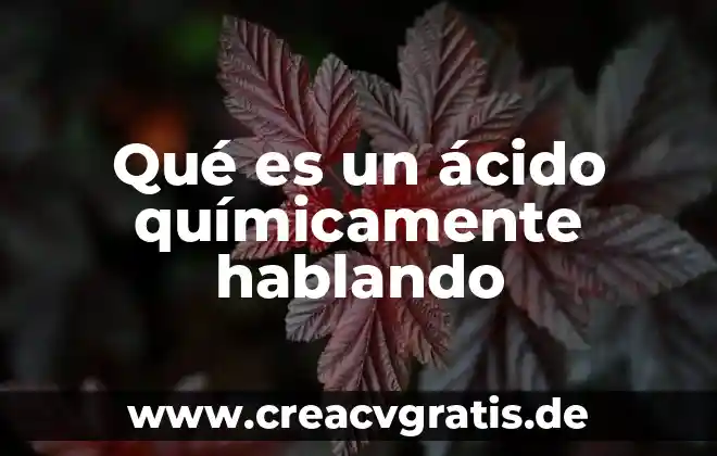 Químicamente que es el plástico 3 Qué es un ácido químicamente hablando