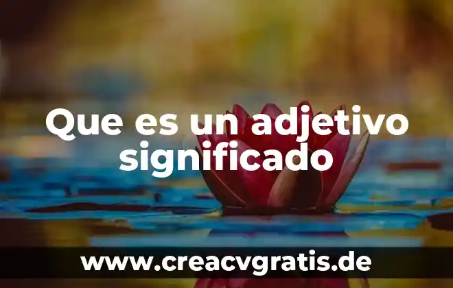 Que es un adjetivo calificativo explicacion para niños 4 Que es un adjetivo significado