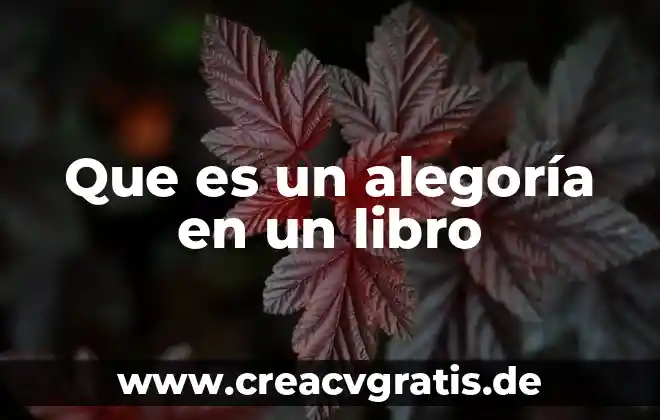 Que es un animal libro 4 Que es un alegoría en un libro
