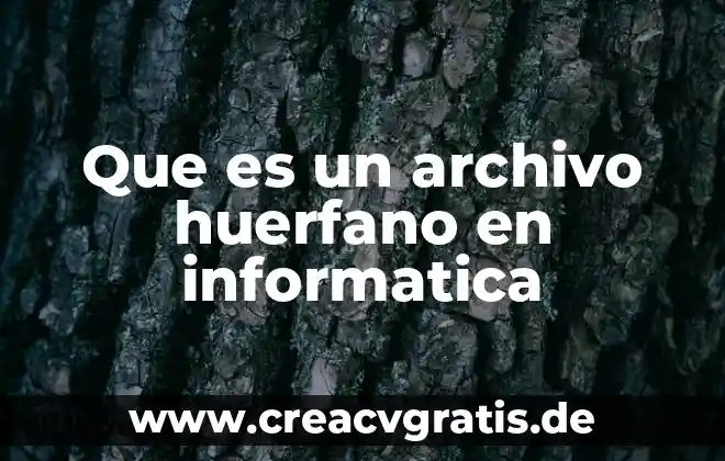 Qué es significa archivo gb 8 Que es un archivo huerfano en informatica