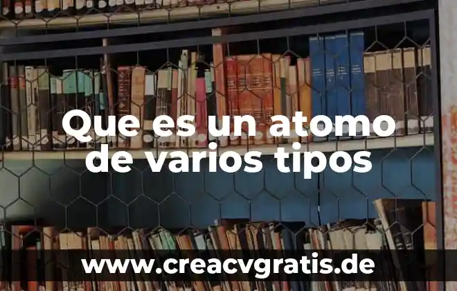 Que es servicio de restaurante y tipos 5 Que es un atomo de varios tipos