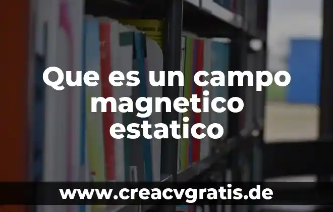 Que es un cargo magnético 4 Que es un campo magnetico estatico