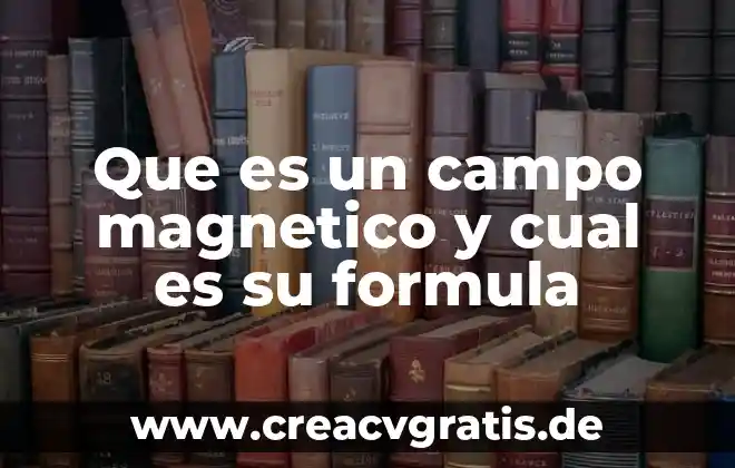 Que es un cargo magnético 7 Que es un campo magnetico y cual es su formula