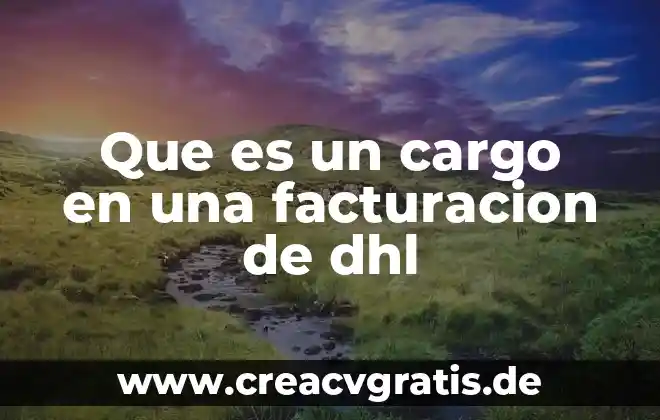 Análisis de sangre DHL para que es 4 Que es un cargo en una facturacion de dhl