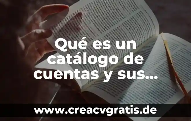 Qué es depurar cuentas 6 Qué es un catálogo de cuentas y sus tipos