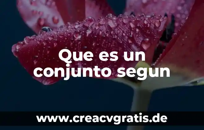 Qué es una planta de conjunto 6 Que es un conjunto segun