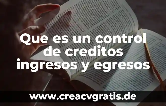 Que es un libro de ingresos y egresos 3 Que es un control de creditos ingresos y egresos