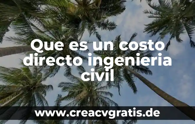 Que es un examen concepto 8 Que es un costo directo ingenieria civil