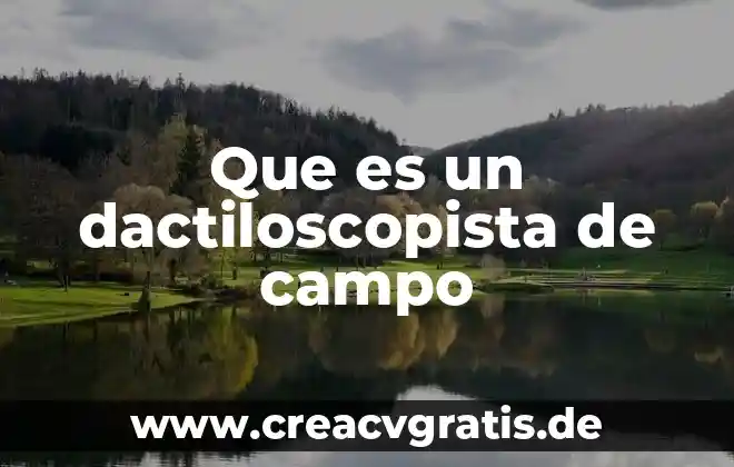 Que es la propiedad de campo 8 Que es un dactiloscopista de campo