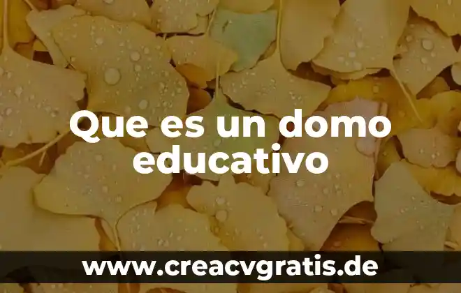 Que es derrotero educativo 3 Que es un domo educativo