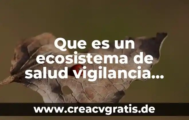 Que es un ecosistema y menciona los tipos 8 Que es un ecosistema de salud vigilancia epidemiologica