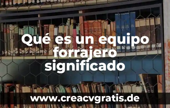 Muebles Planta y Equipo que es una empresa 5 Qué es un equipo forrajero significado