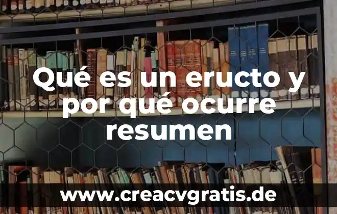 Que es un resumen su significado y un ejemplo 3 Qué es un eructo y por qué ocurre resumen
