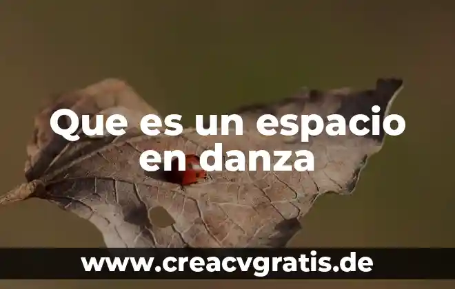 Que es el impulso del movimiento en la danza 4 Que es un espacio en danza