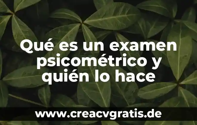 Examen que es humanismo 3 Qué es un examen psicométrico y quién lo hace