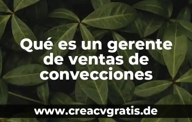Que es lo que hace el gerente de venta 6 Qué es un gerente de ventas de convecciones